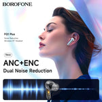Load image into Gallery viewer, BOROFONE FQ1 Plus ANC Earphone Bluetooth 5.3 Active Noise Cancellation ENC HD Call TWS Earbuds Wireless Headphone Low Latency