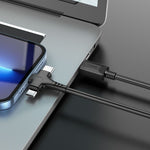 Load image into Gallery viewer, Hoco X77 3in1 USB-C to Lightning USB-C Micro-USB Charging Cable