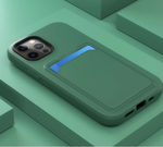 Load image into Gallery viewer, Defender Liquid Silicone & Hard Case Protection Drop Proof Tough Case with Card Holder for iPhone