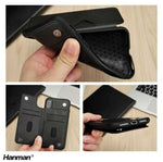 Load image into Gallery viewer, iPhone Shockproof Luxury Leather Multi Card Slot Holder Hanman Back Case