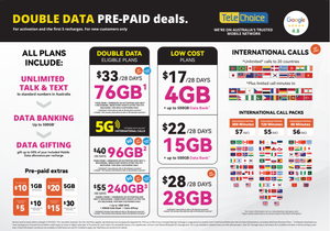 TeleChoice Double Data Prepaid 19/05/2023 – 31/07/2023 is now on!!
