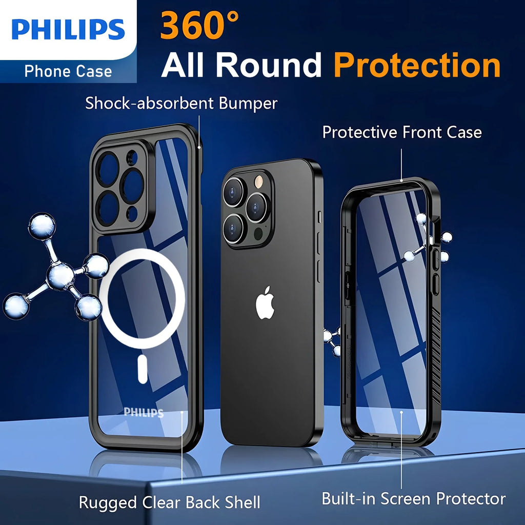 Philips IP68 iPhone Lifeproof Waterproof Dustproof Dropproof case with Magsafe