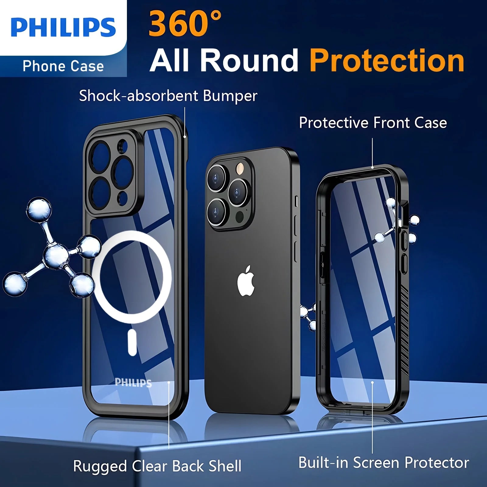 Philips IP68 iPhone Lifeproof Waterproof Dustproof Dropproof case with Magsafe