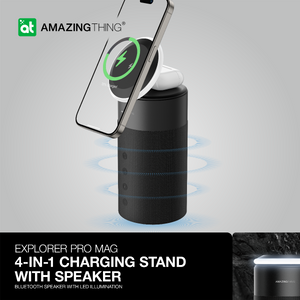 AMAZINGTHING Explorer Pro Mag 4-IN-1 Charging Stand with Speaker