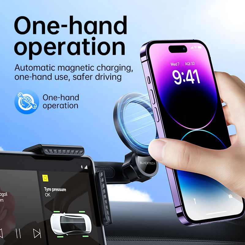 Blacktech Magsafe Magnetic Corner Screen Adjustable Car Stand for Tesla X Y 3