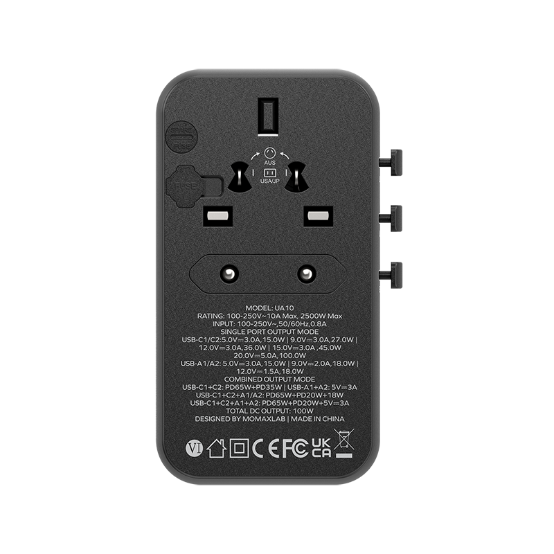 Momax 1-World (100W) GaN PD (4-Port) USB Type-C Charger / AC Plug / Travel Adapter
