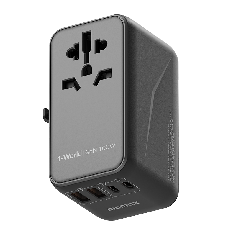 Momax 1-World (100W) GaN PD (4-Port) USB Type-C Charger / AC Plug / Travel Adapter