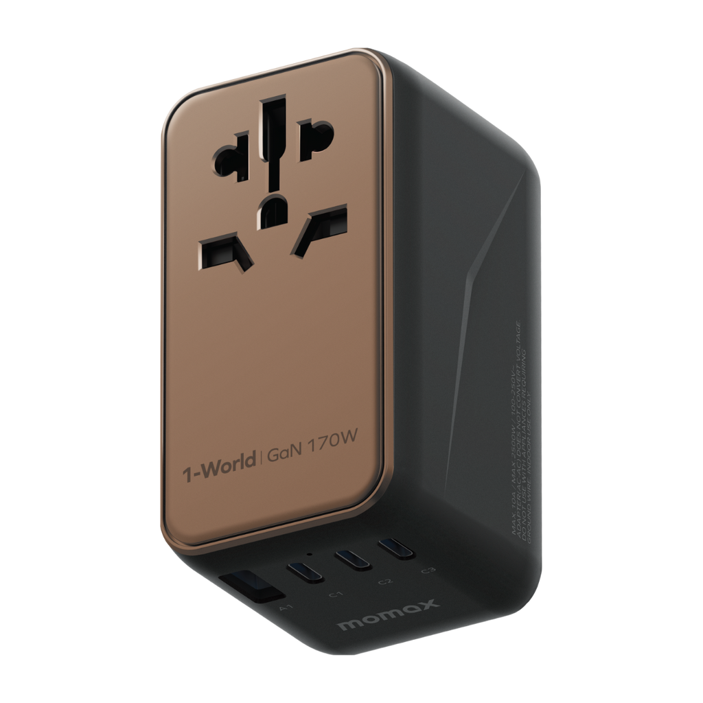 Momax 1-World (170W) GaN PD (4-Port) USB Type-C Charger / AC Plug / Travel Adapter