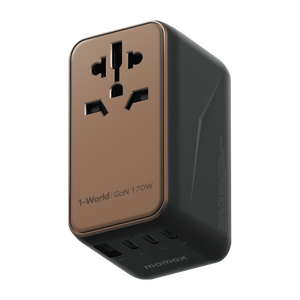 Momax 1-World (170W) GaN PD (4-Port) USB Type-C Charger / AC Plug / Travel Adapter