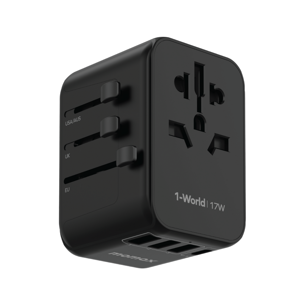 Momax 1-World 17W 3-port AC Travel Adapter