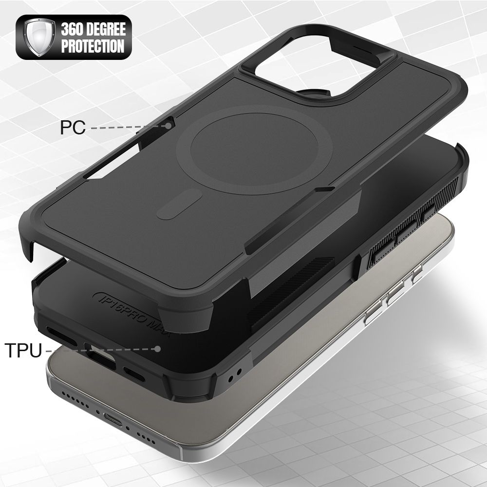 iPhone 17 Pro Max BLACKTECH Commuter (MagSafe Compatible) - Black