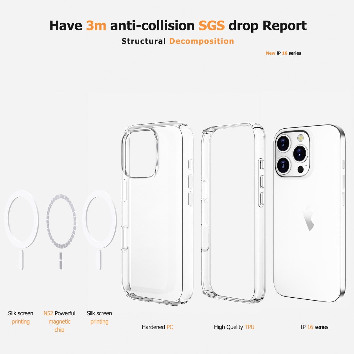 iPhone 17 Pro Hybrid Symmetry Series Style Shockproof Case Cover with Magnetic Ring