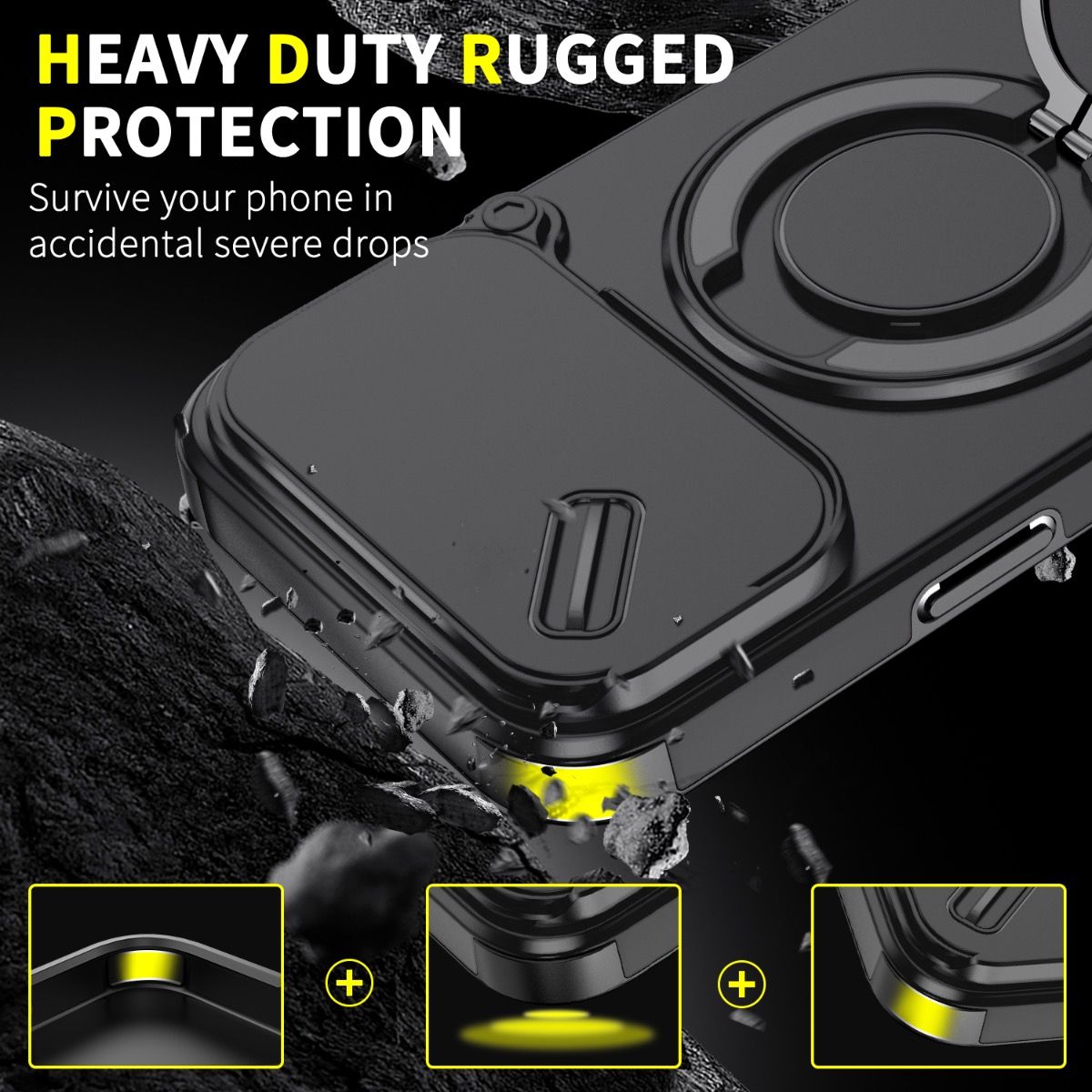 Samsung Galaxy S26 BLACKTECH Magnetic TitanRing Armor - Black