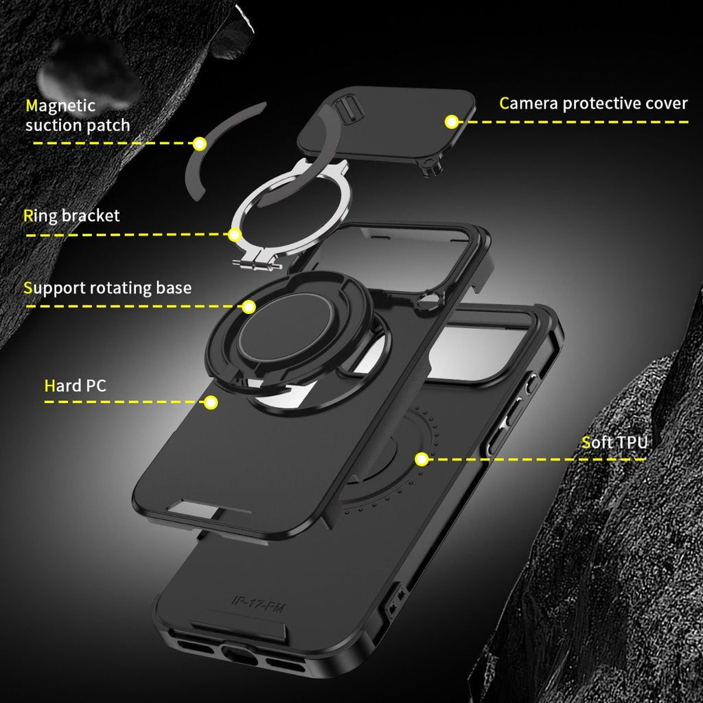 Samsung Galaxy S26 Plus BLACKTECH Magnetic TitanRing Armor - Black