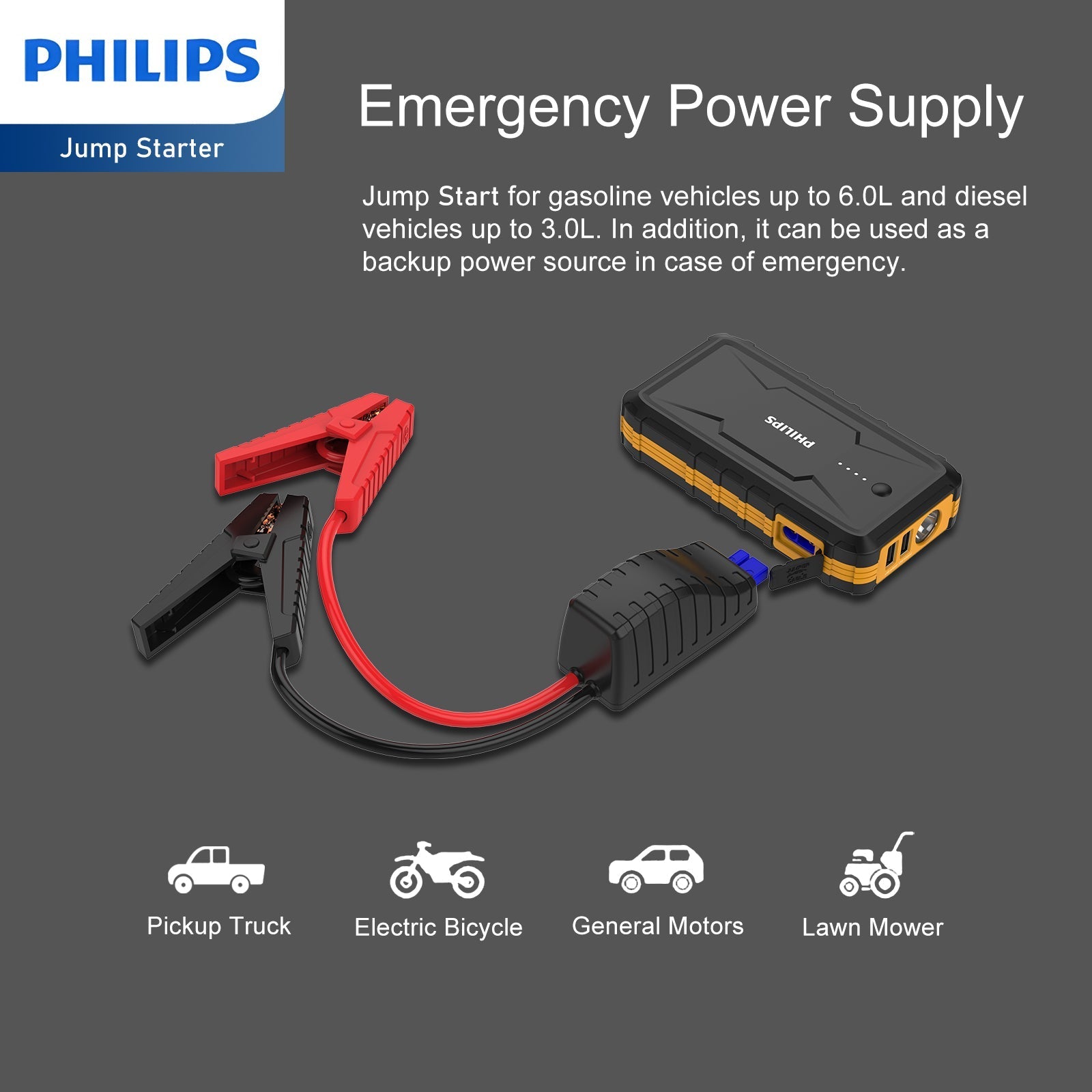 Philips Portable Car Battery Jump Starter