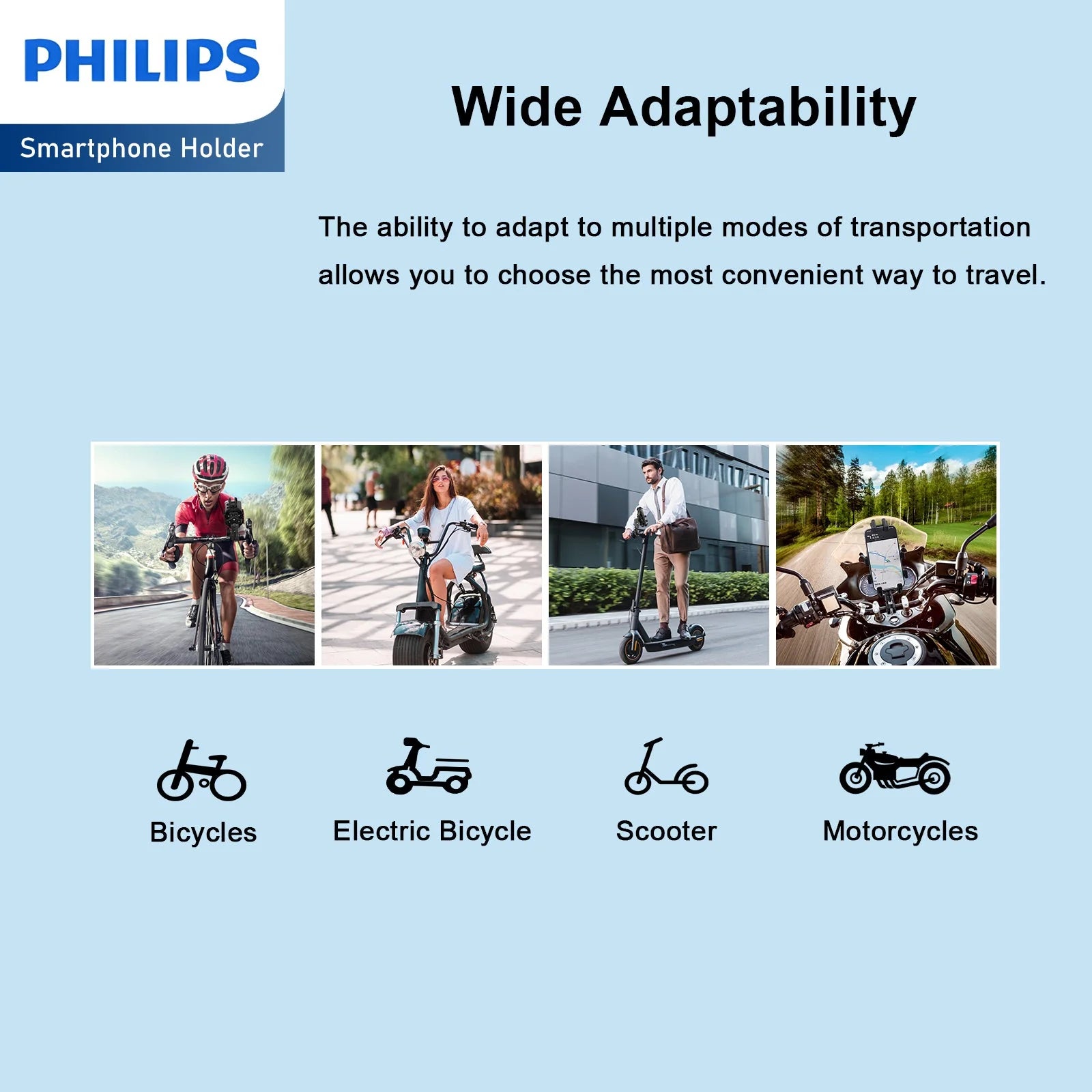 Philips Shockproof Phone Holder For Bike (DLK3536N)