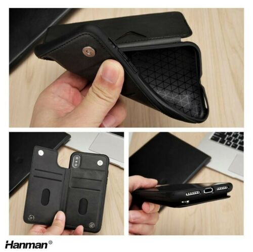 iPhone 17 Shockproof Luxury Leather Multi Card Slot Holder Hanman Back Case