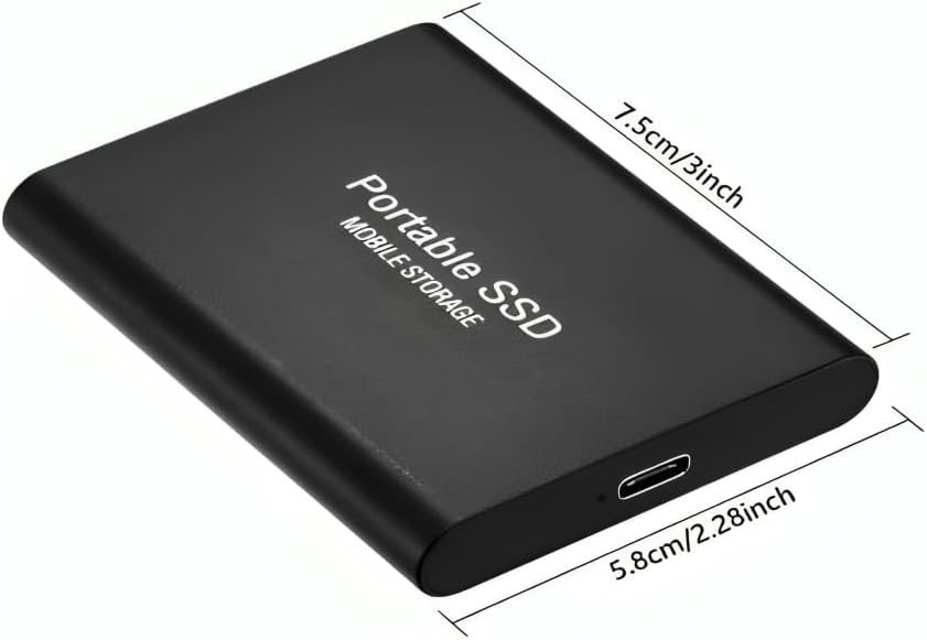Portable SSD External Hard Drive High-Speed Compatible with Windows, Mac, Android, PS5, and PC