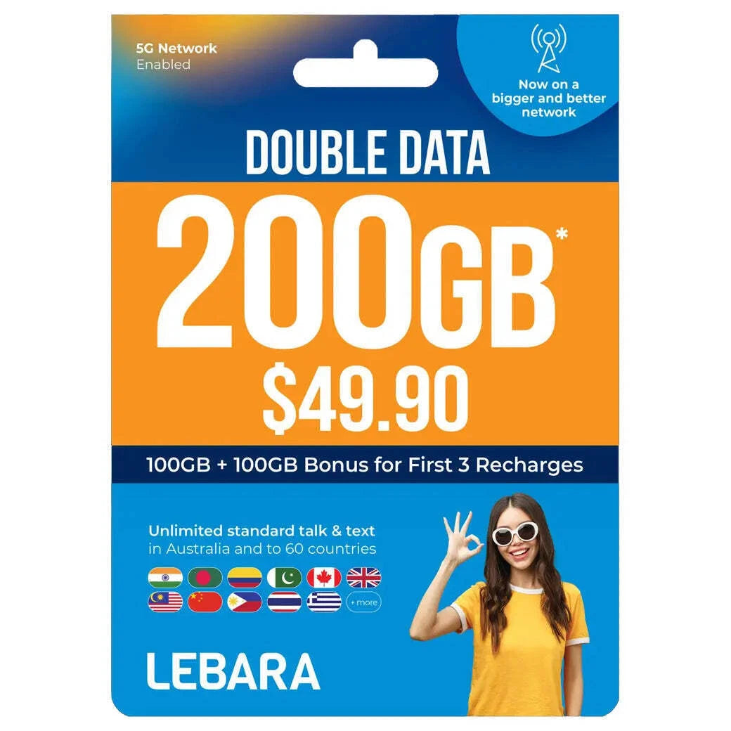 Optus Vodafone Telechoice Lebara Lyca Amaysim Prepaid Sim