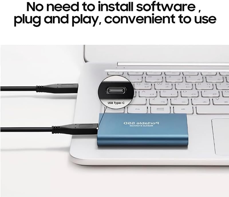 Portable SSD External Hard Drive High-Speed Compatible with Windows, Mac, Android, PS5, and PC