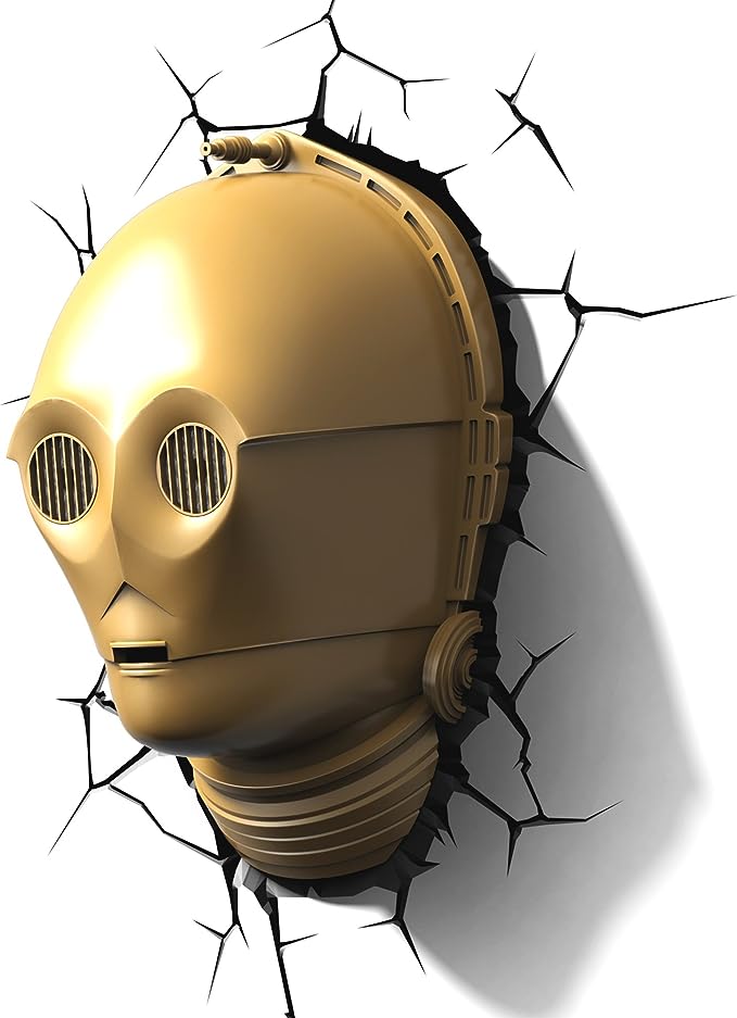 C3PO Deco Light Up LED Bulbs Head Wall Decoration 3D FX Hanging
