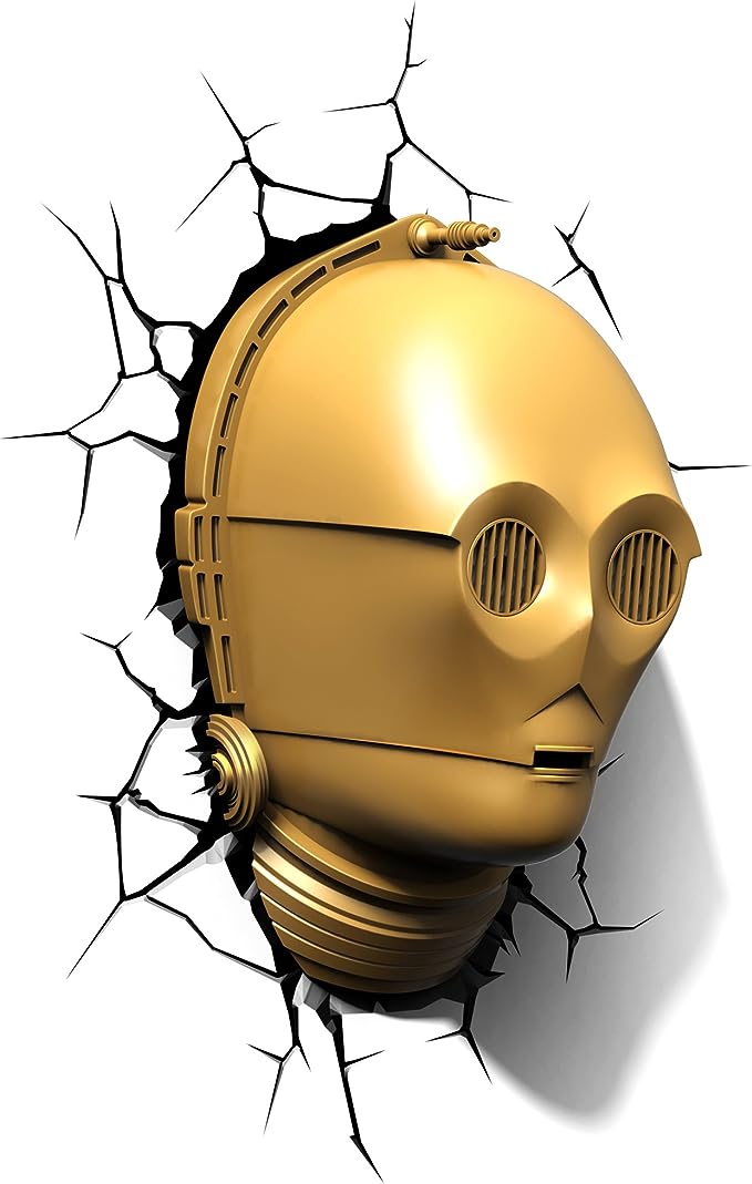 C3PO Deco Light Up LED Bulbs Head Wall Decoration 3D FX Hanging