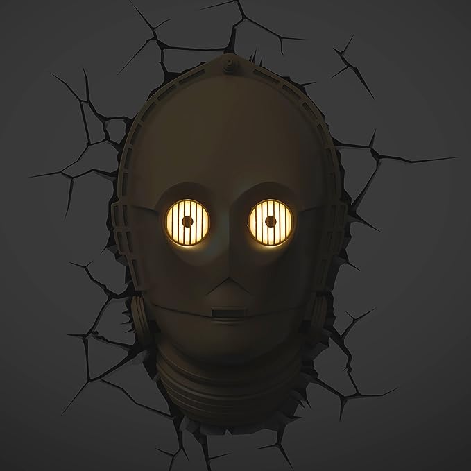 C3PO Deco Light Up LED Bulbs Head Wall Decoration 3D FX Hanging