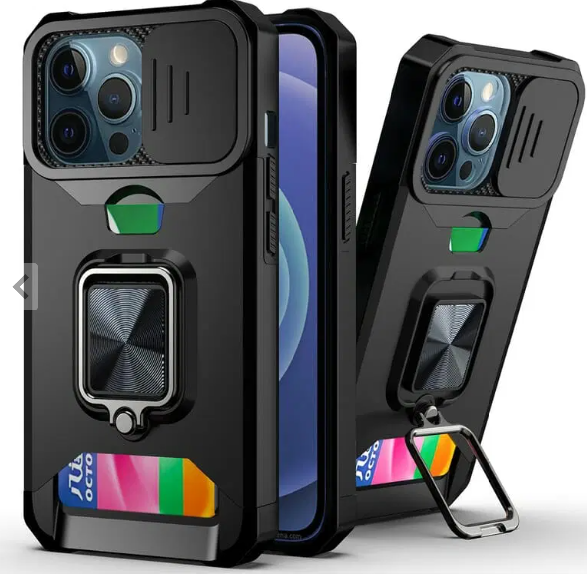 iPhone Dual Layer Heavy Duty Shockproof Magnetic iRing Camshield Camera Protective Case Cover