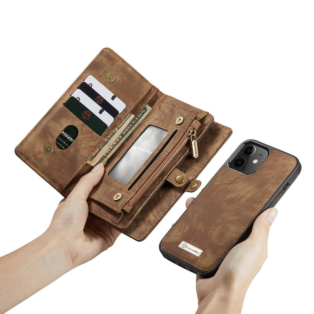 iPhone 17 Pro CaseMe Detachable Case Leather Zip Wallet Cover