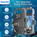 Load image into Gallery viewer, Philips Underwater Diving Phone Case [Operated Underwater] Photo Video, Deep Water Photography Waterproof Case Snorkeling Case 82FT/25M for iPhone 7 to iPhone 14 Series with Lanyard DLK6301B

