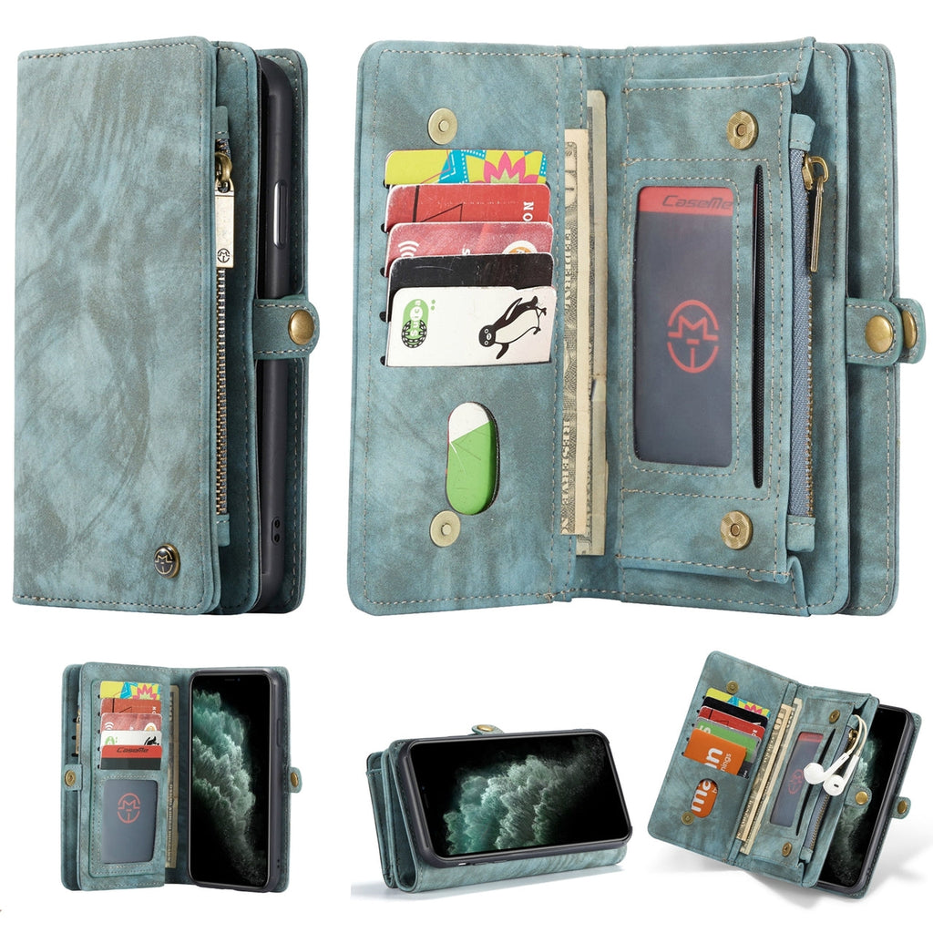 iPhone 17 CaseMe Detachable Case Leather Zip Wallet Cover