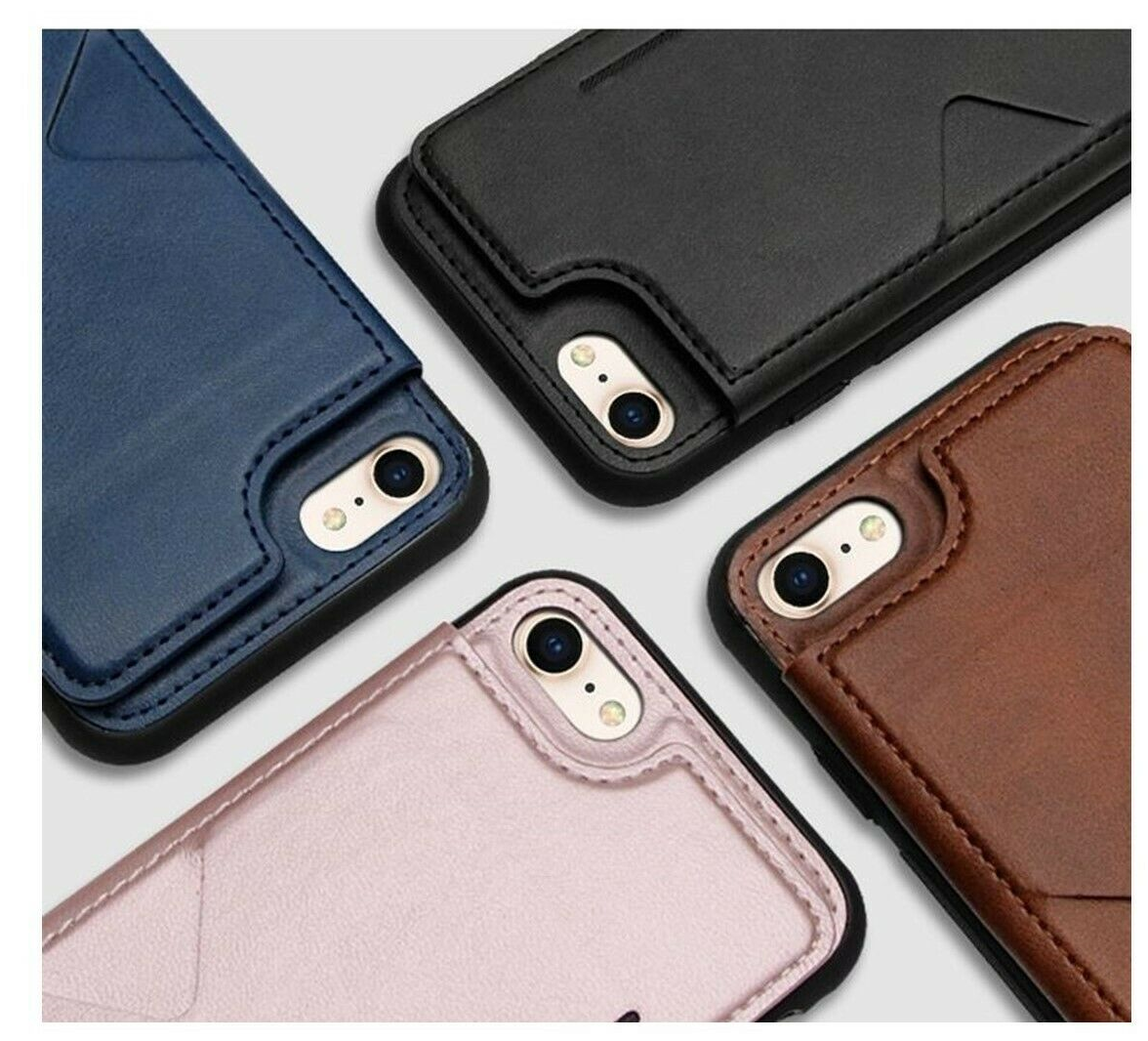 iPhone 17 Shockproof Luxury Leather Multi Card Slot Holder Hanman Back Case