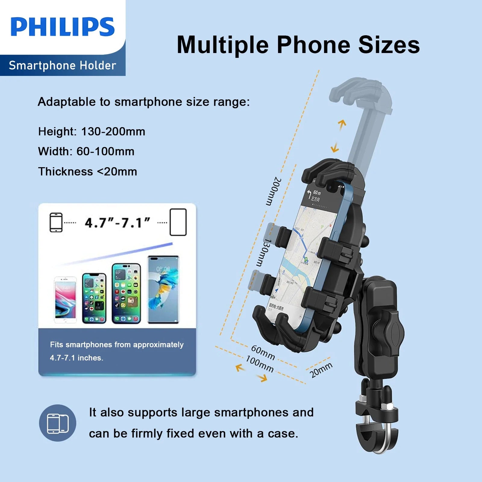 Philips Shockproof Phone Holder For Bike (DLK3536N)