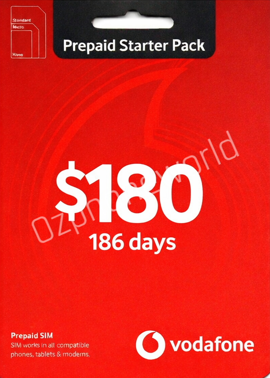 Vodafone $180 6 Months Long Expiry 5G Prepaid Plus Starter Pack
