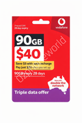 Vodafone $40 5G Prepaid 90GB Starter Pack