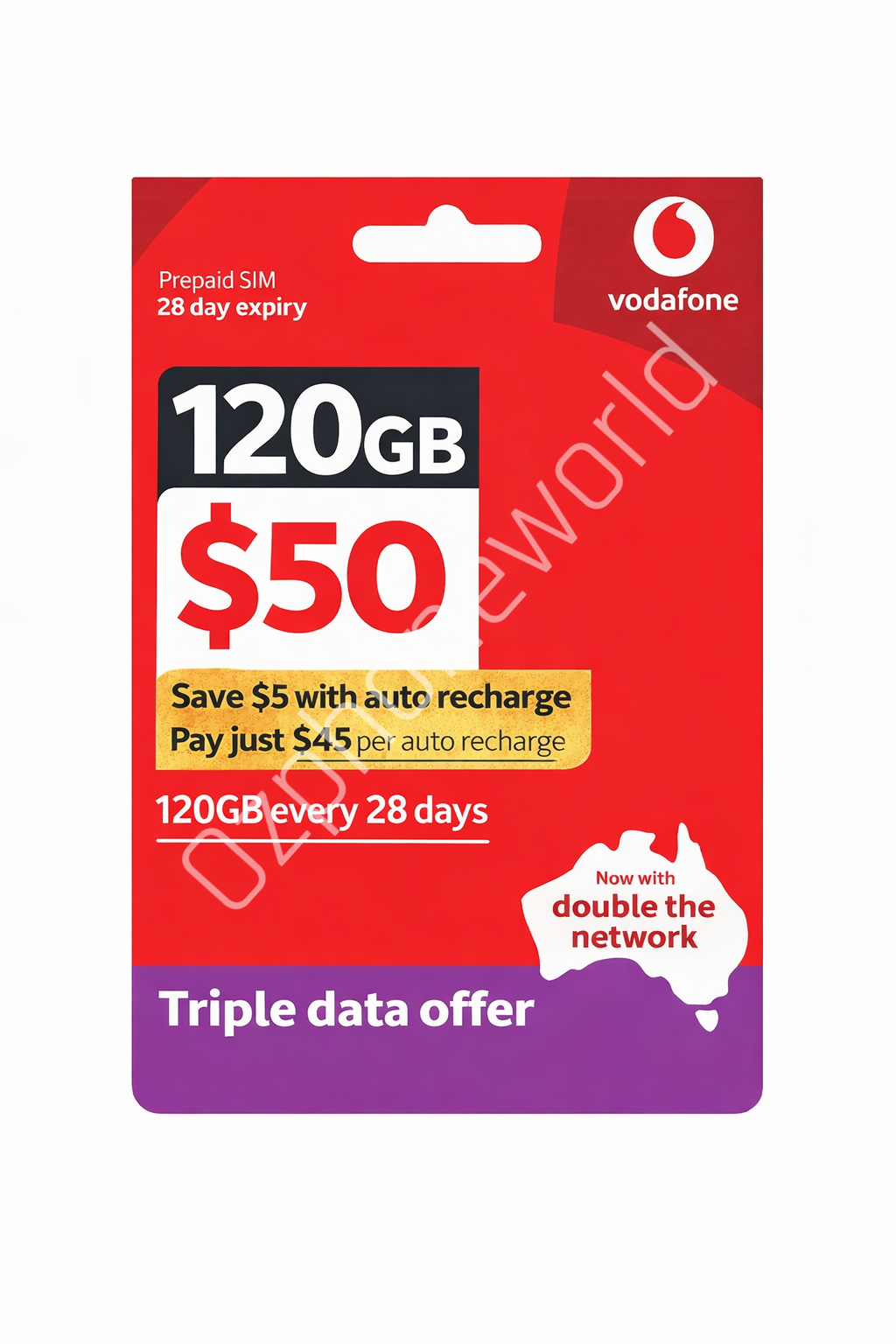 Vodafone $50 5G Prepaid 120GB Starter Pack