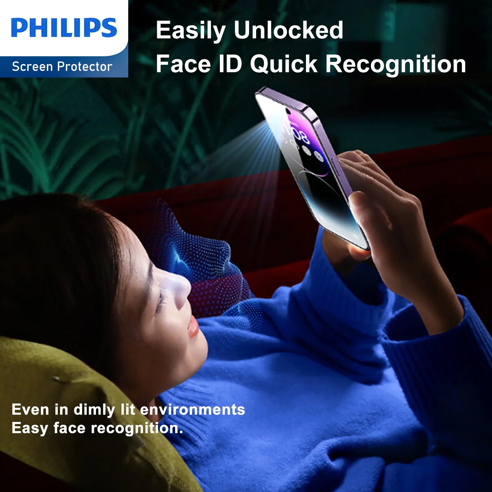 Philips 9H Tempered HD Clear Glass Screen Protector Film For iPhone【Anti-Oil】【Anti-Shatter】【Anti-Fingerprint】【Full Coverage】【Hardness 9H】DLK1209