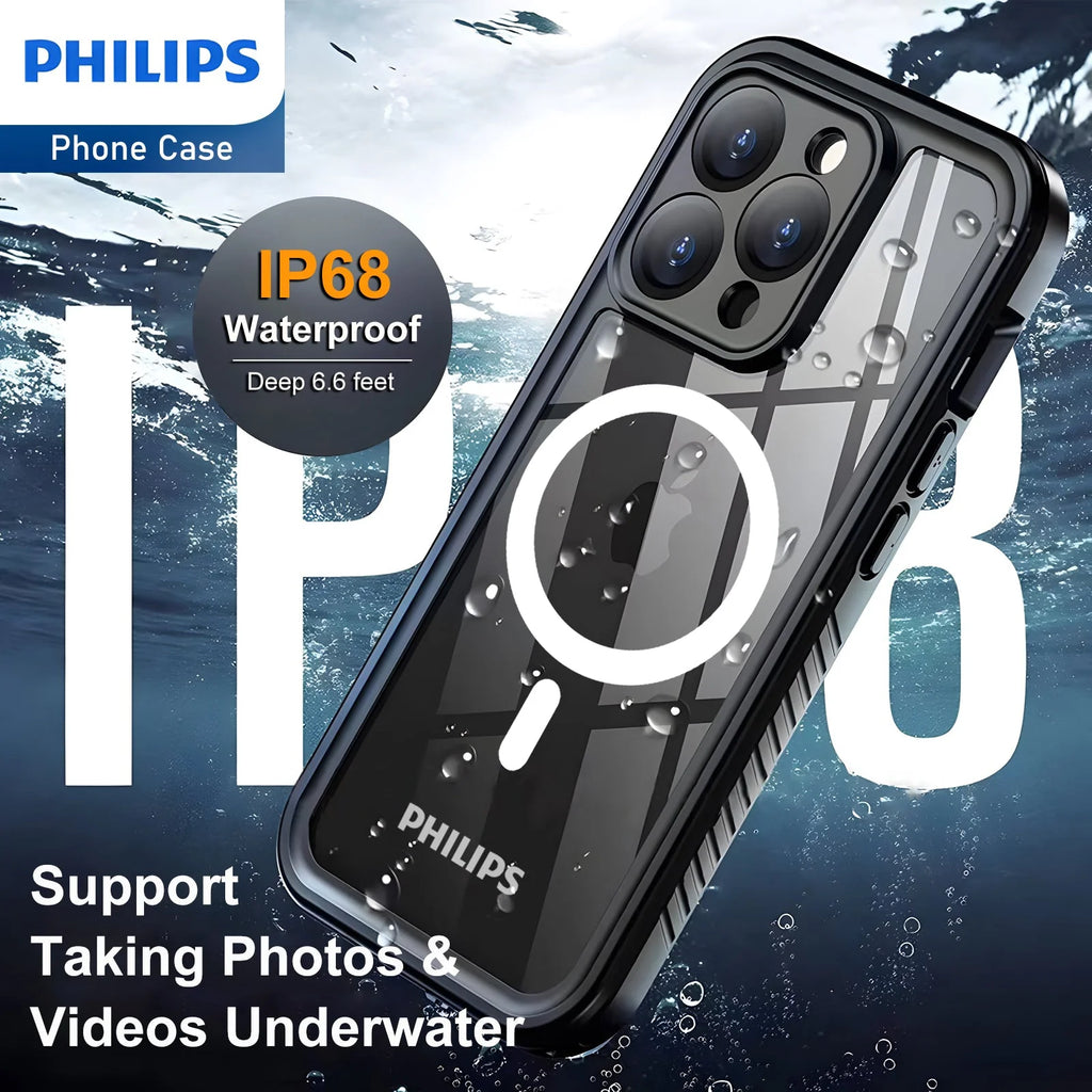 Philips IP68 iPhone Lifeproof Waterproof Dustproof Dropproof case with Magsafe