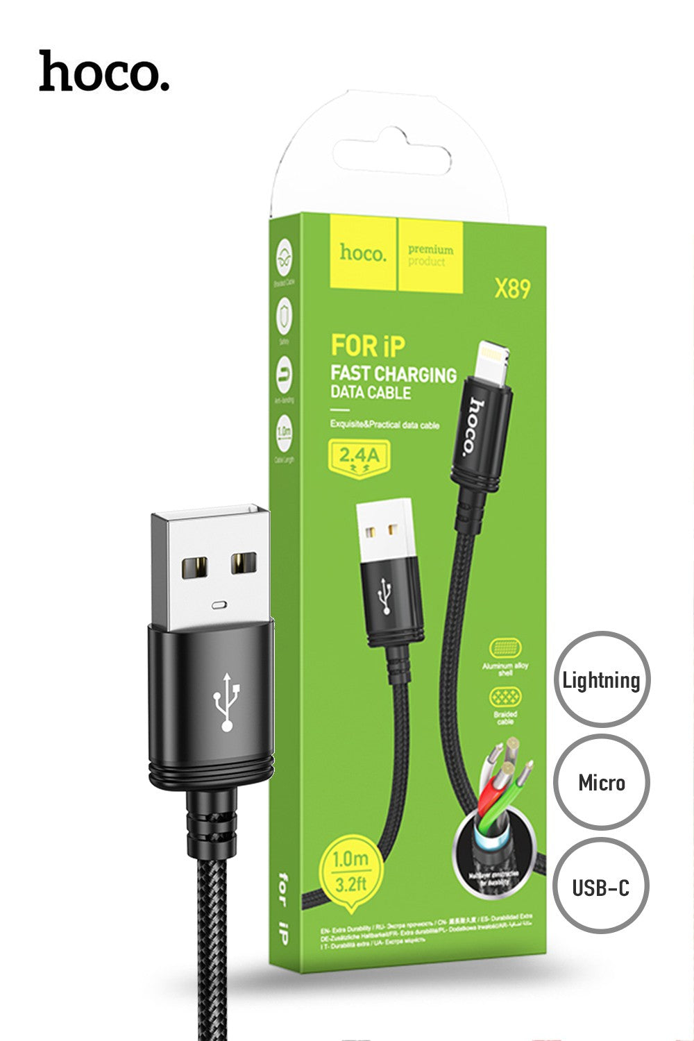 Premium Strong Braided Lighting to USB Cable Charge iPhone
