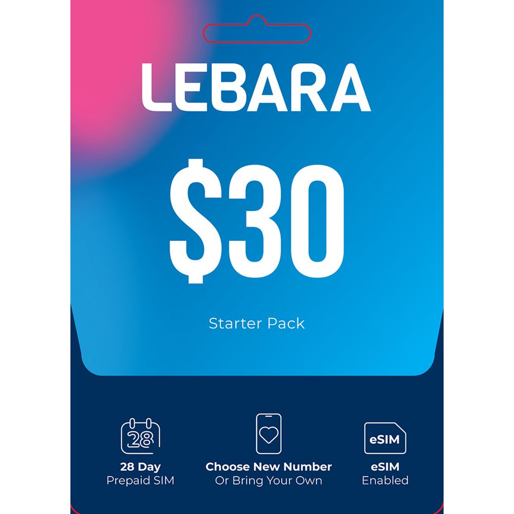 Lebara $30 Prepaid SIM Card 70GB Starter Pack