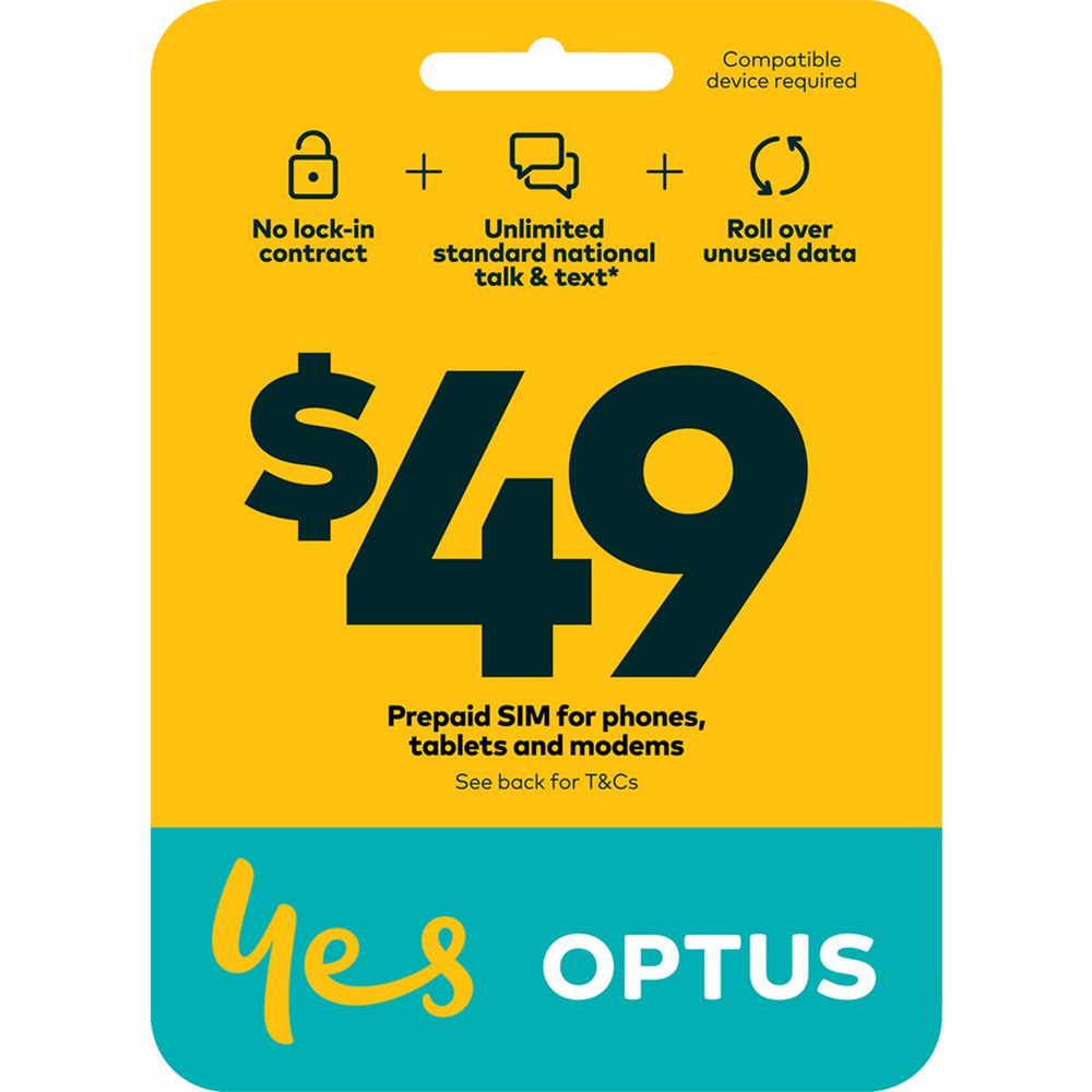Optus $49 5G Prepaid Sim Card Starter Kit Pack