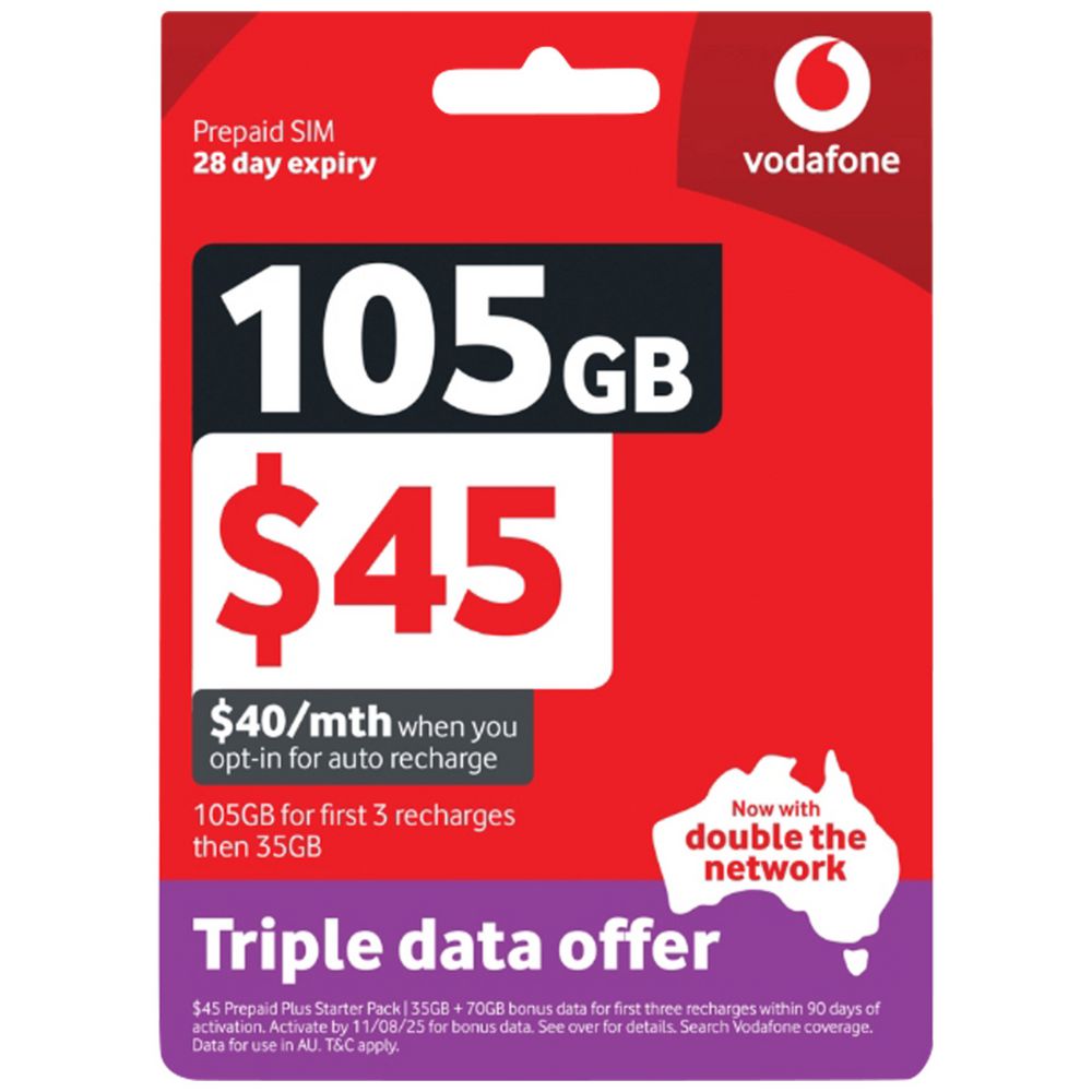 Vodafone $45 5G Prepaid Plus Starter Pack