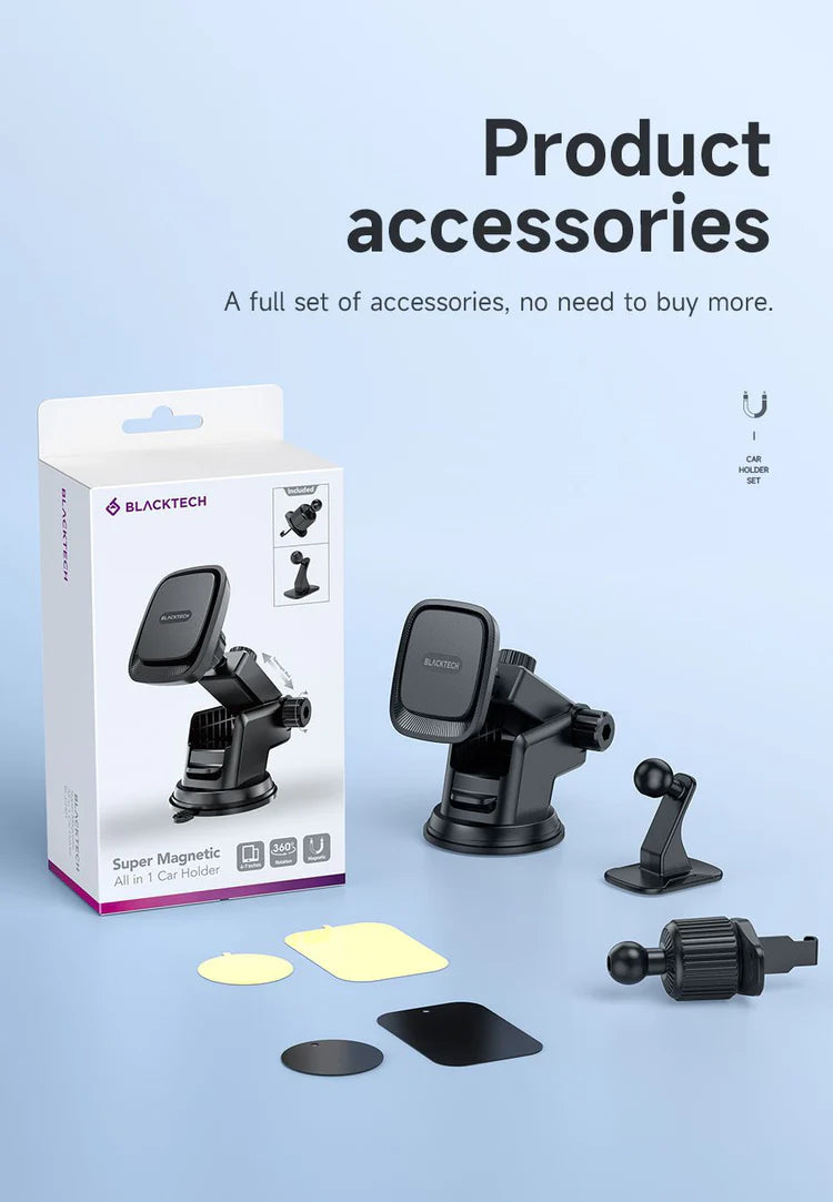 BLACKTECH BL-CH01 Super Magnetic 3 in 1 Car Phone Magnetic Holder Dashboard Windscreen Air Vent Mount