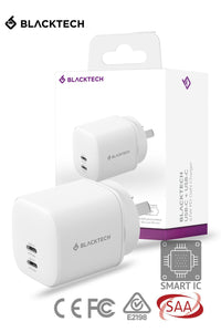 BLACKTECH Dual USB-C USB-A 20W 67W PD QC Fast Charging Power Adapter SAA Approved