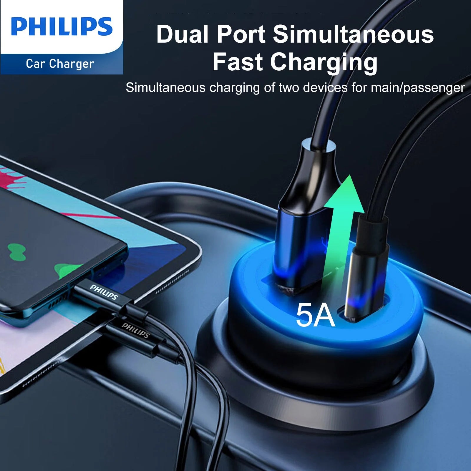 Philips QC+PD Car Charger (DLP2521)