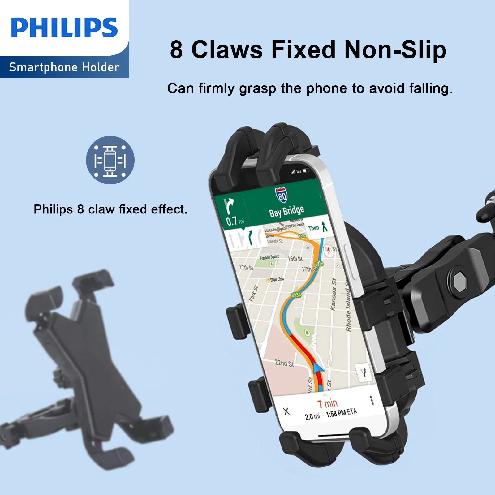 Philips Shockproof Phone Holder For Bike (DLK3536N)