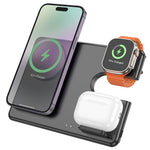 Load image into Gallery viewer, Hoco CQ1 15W Geek Folding 3 in 1 Magnetic Fast Wireless Charger For iWatch
