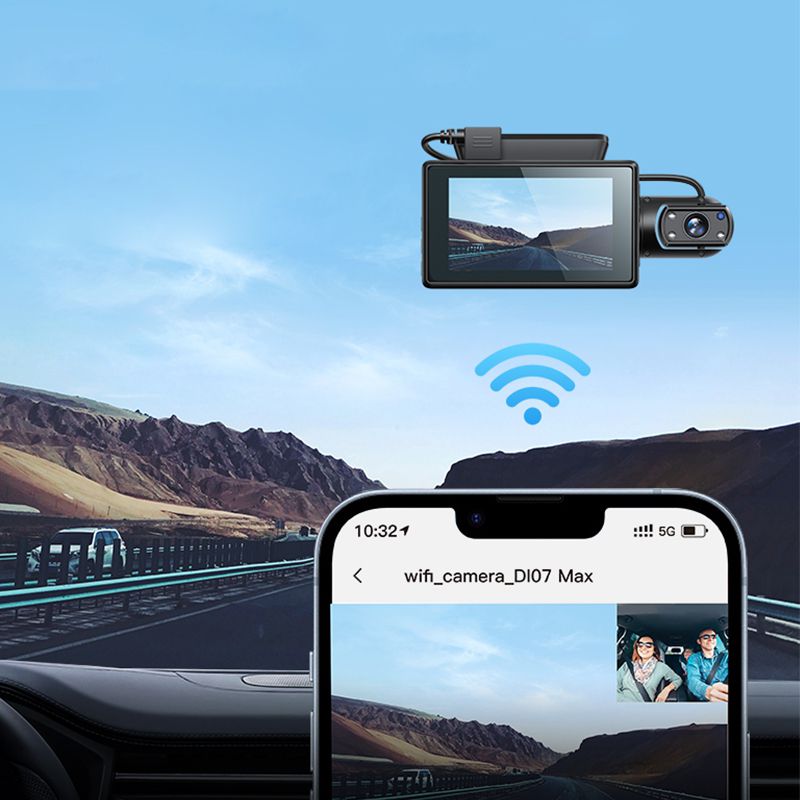 Hoco DI07 Max Dual Camera Driving Recorder Dash Camera (Wifi Version)