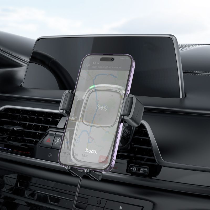 Hoco HW1 Pro 15W Fast Wireless Charger Air Vent Car Holder