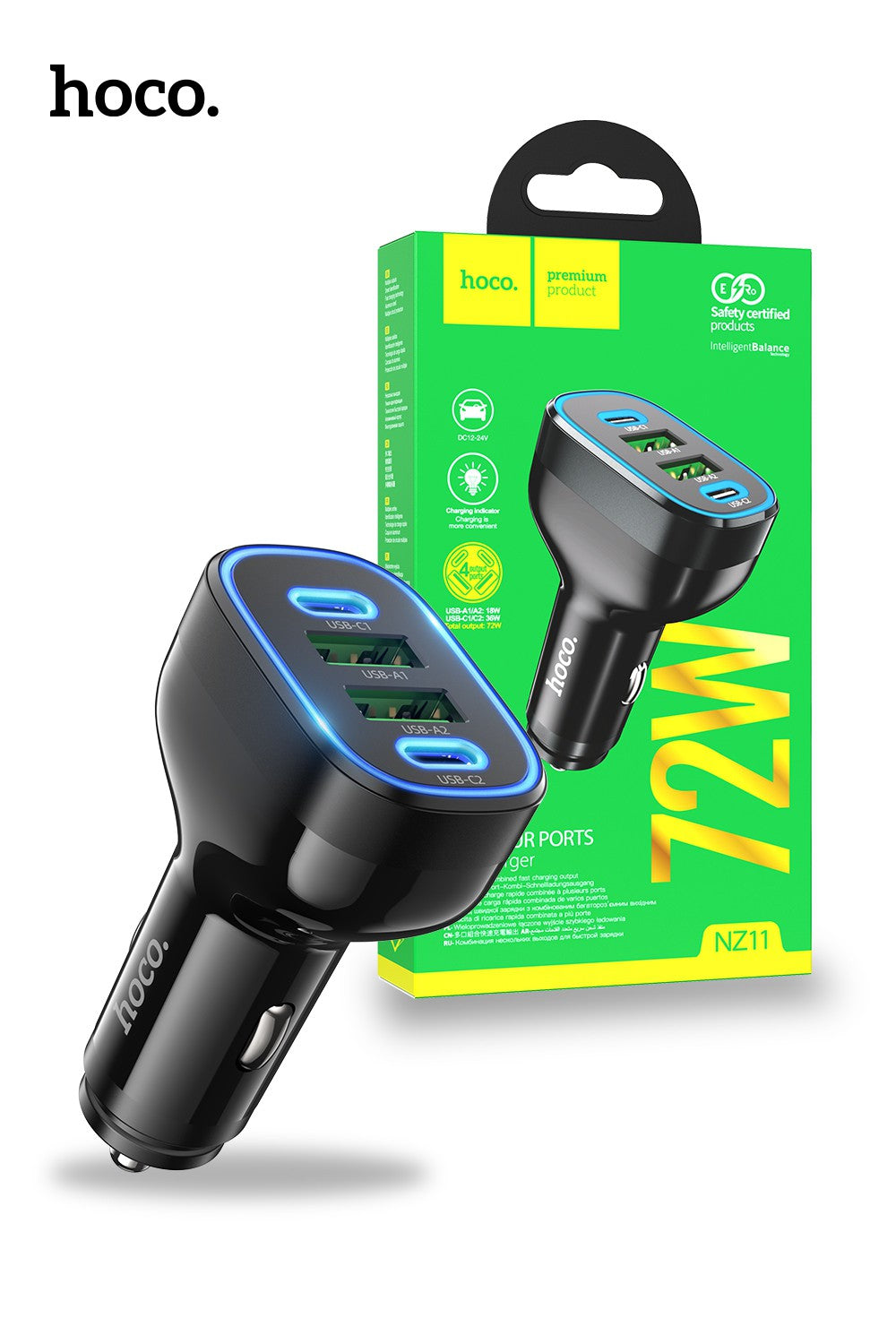 Hoco NZ11 Guide PD72W 2C2A Car Charger